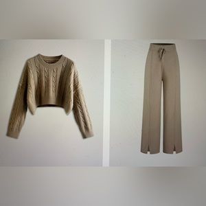 Commense - matching set - cropped sweater and wide leg pants - NWT- small